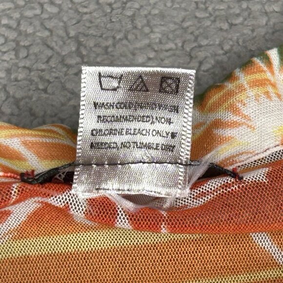 Damee Inc Jacket Womens Medium Rainbow Floral Mesh Studded Zip Stretch Vintage - Picture 7 of 13